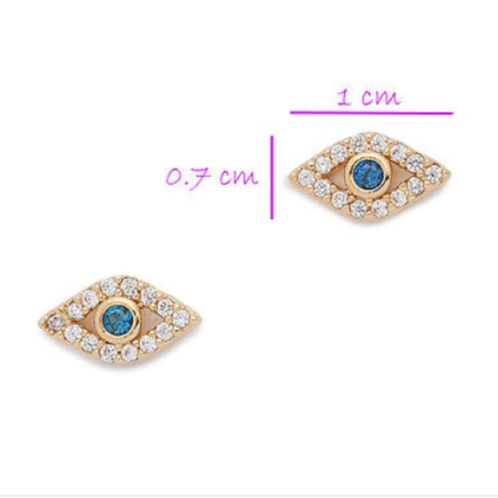 ❌SOLD❌🎊Crystal rhinestone Evil Eye Earrings - Picture 3 of 6